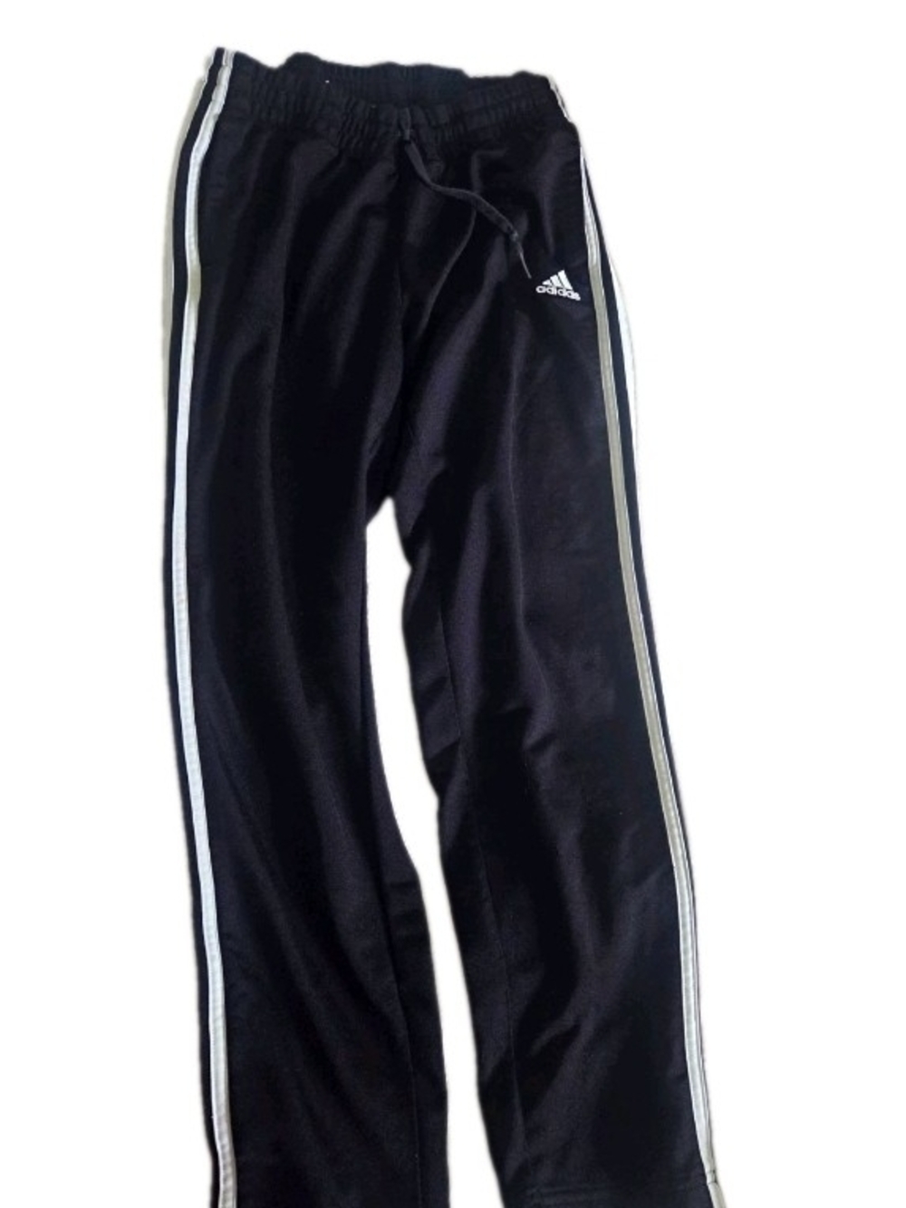Adidas Womens Black Track Pants with White Side Stripes